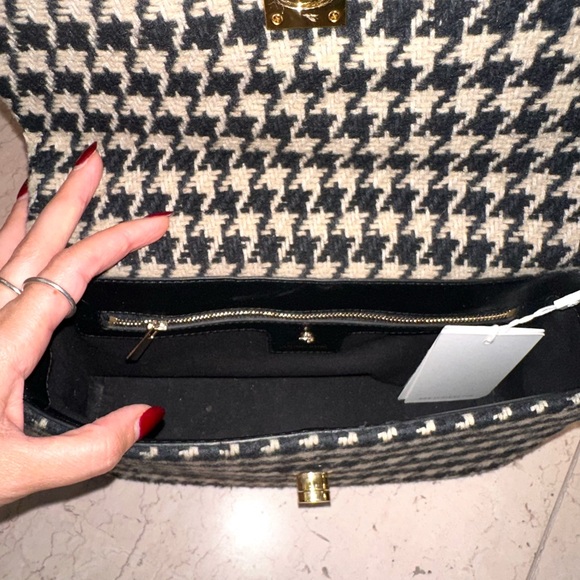 Anine Bing Nico Houndstooth Shoulder Handbag - Picture 11 of 16